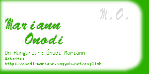 mariann onodi business card